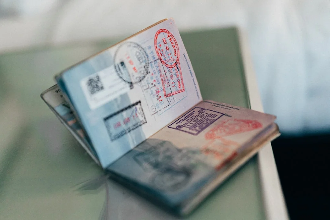 US F-1 student visa application documents and international travel passport